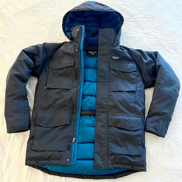 Patagonia Thunder Cloud Down Parka Two-Tone Blue Mens Size M - Picture 1 of 9
